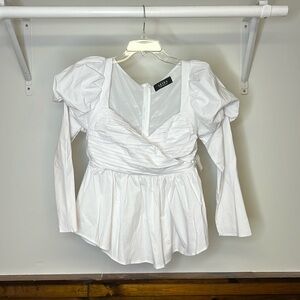 Akira Jasmine‎ Peplum Puff Sleeve Blouse- S